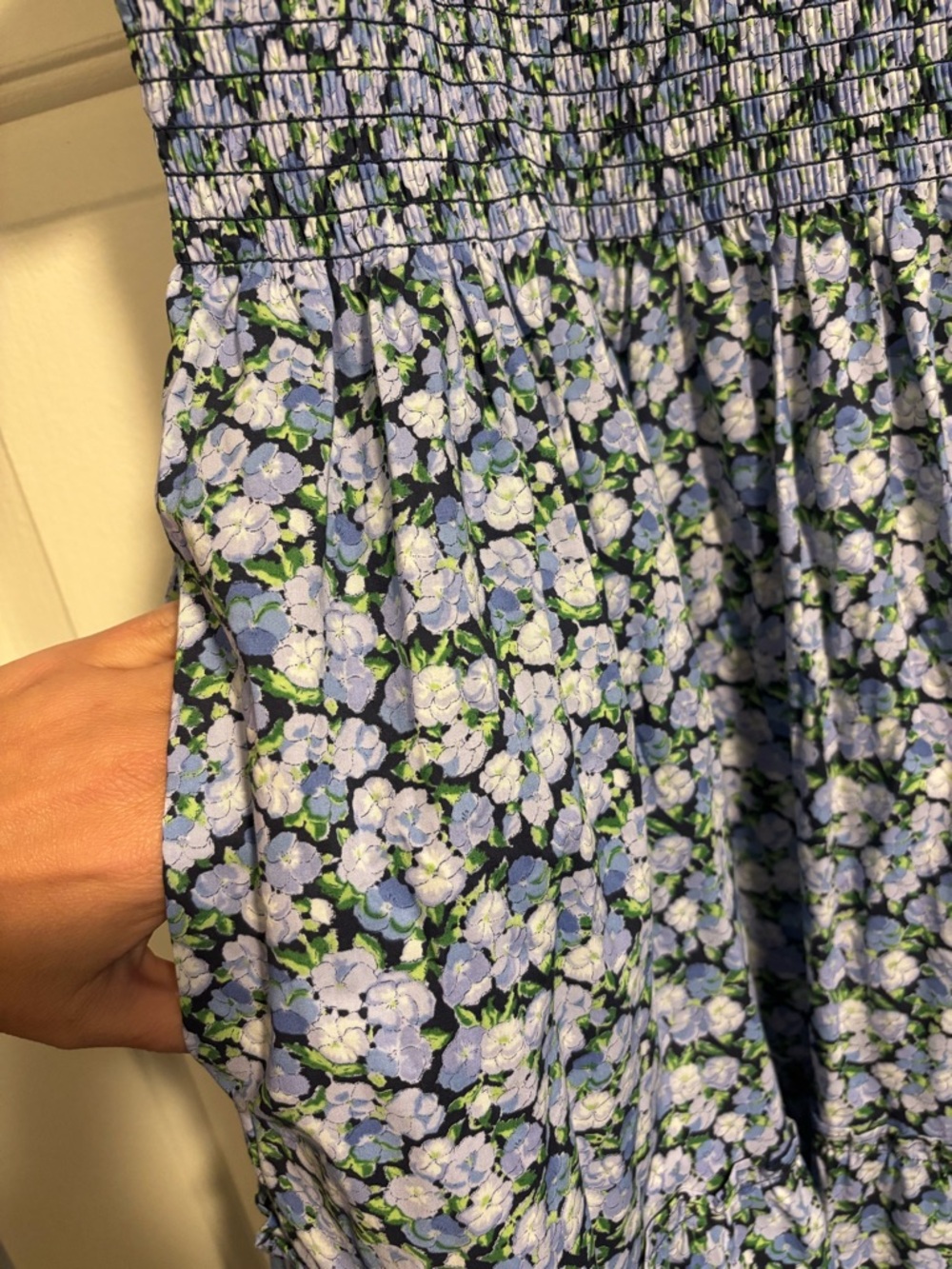 NEW Hill House Pansy Blue Smocked Midi Dress - Picture 5 of 5